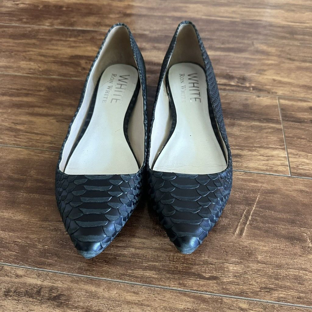 Black Textured Flats